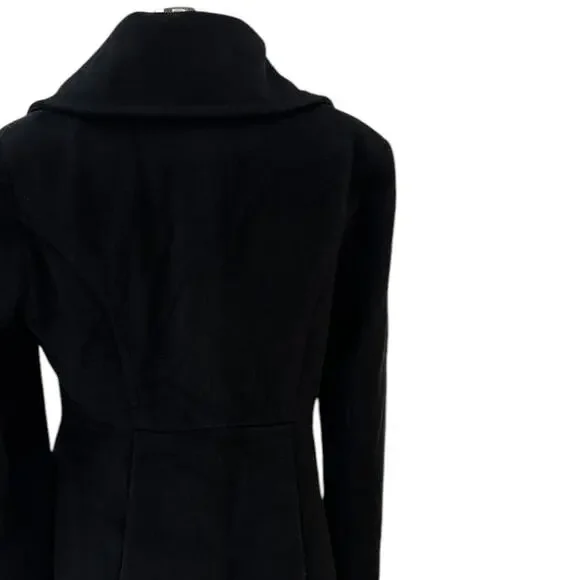 BCBGeneration Classic Black Wool Blend Winter Pea Coat SZ LARGE - Picture 5 of 14